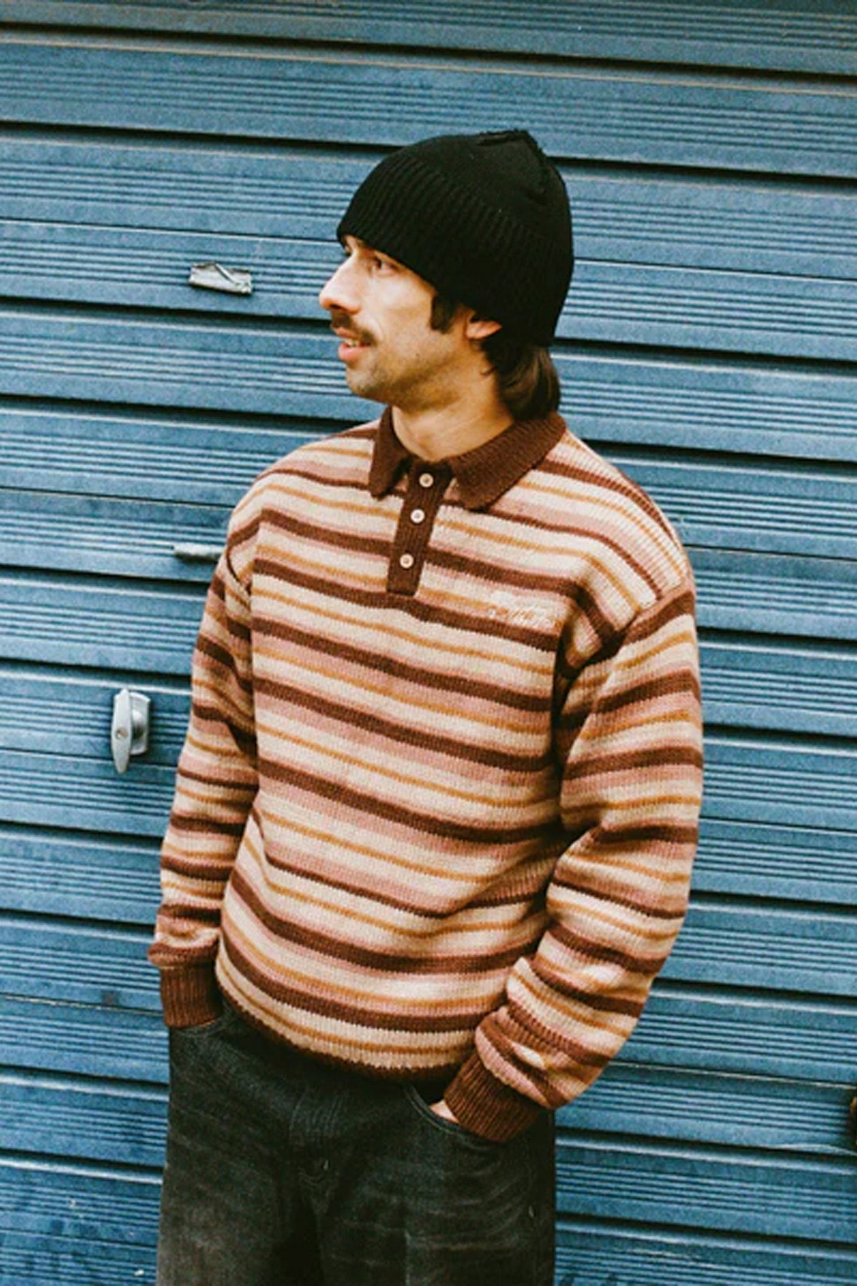 BUTTER - OMBRE STRIPE KNIT SWEATER - CHOCOLATE